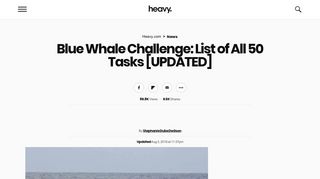 Blue Whale Challenge: What Are the 50 Tasks? | Heavy.com