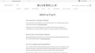 Help & FAQ's – Bluebella