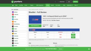 BlueBet Full Review and $200 Bonus Bet Offer | Punters