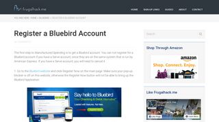 Register a Bluebird Account - frugalhack.me
