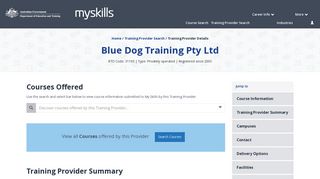 Blue Dog Training Pty Ltd - 31193 - MySkills