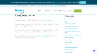 Help | Customer Portal | Blueface