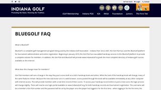 Indiana Golf Office - BlueGolf FAQ