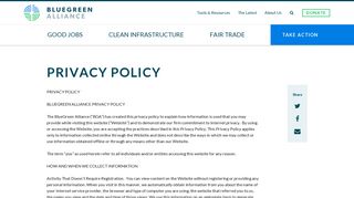 BlueGreen Alliance | Privacy Policy