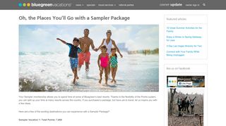 Oh, the Places You'll Go with a Sampler Package - Bluegreen Owner ...