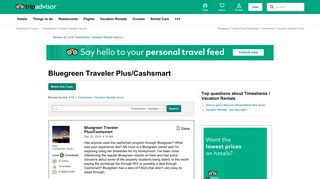 Bluegreen Traveler Plus/Cashsmart - Timeshares / Vacation Rentals ...