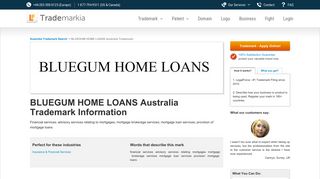 BLUEGUM HOME LOANS Australia Trademark - Reviews & Brand ...