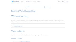 Webmail Access - Bluehost
