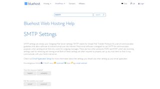 SMTP Settings - Bluehost