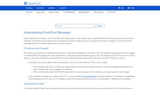 Understanding Email Error Messages - Bluehost Control Panel