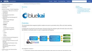 BlueKai - Gigya Documentation - Developers Guide