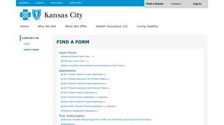 Find a Blue KC Form - Blue Cross and Blue Shield of Kansas City