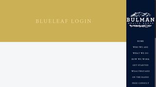 BLUELEAF LOGIN | Bulman Wealth Group