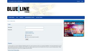 Blue Line Forums - User Control Panel - Login