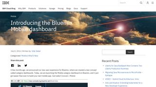 Introducing the Bluemix Mobile dashboard - IBM Cloud Blog