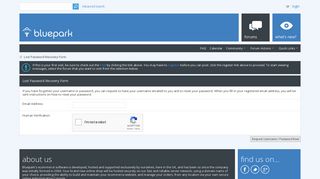 Lost Password Recovery Form - eCommerce Forums - Bluepark.co.uk