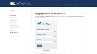 Logging into the BluePay Portal - eCatholic Help Center