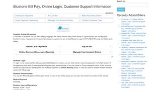 Bluetone Bill Pay, Online Login, Customer Support Information
