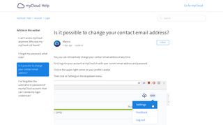 Is it possible to change login email address? – myCloud - Help