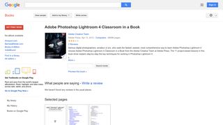Adobe Photoshop Lightroom 4 Classroom in a Book