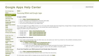 Accessing BMail and Google Apps - Google Apps Help ... - Google Sites
