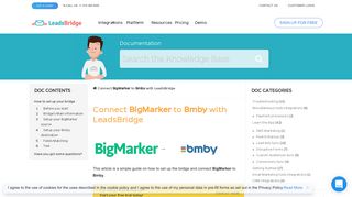 How to connect BigMarker to Bmby | LeadsBridge Documentation