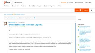 Email Notification to Person Login ID. | BMC Communities