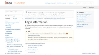 Login information - BMC Documentation - BMC Software