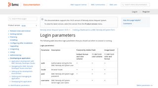 Login parameters - Documentation for Remedy Action Request ...
