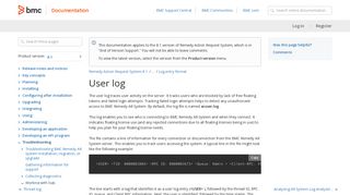 User log - Documentation for Remedy Action Request System 8.1 ...