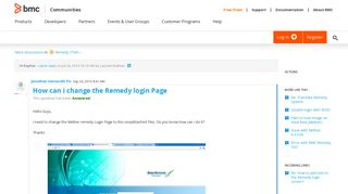 How can i change the Remedy login Page | BMC Communities