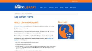 Log In from Home | BMCC Library