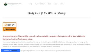 Study Hall Sign Up - BILLERICA MEMORIAL HIGH SCHOOL ...