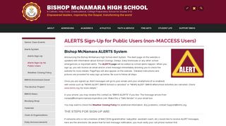 BMHS Catholic coed high school in DC area: Alerts Sign-Up for Public ...