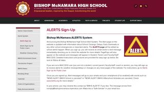 BMHS Catholic coed high school in DC area: Alerts Sign-Up