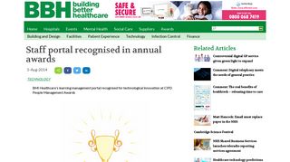 Staff portal recognised in annual awards - Building Better Healthcare
