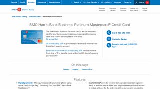 Business Platinum Mastercard® Credit Card | BMO Harris Bank