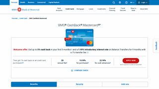 Cash Back Credit Card | No Annual Fees | BMO - BMO Bank of Montreal