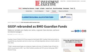 GGOF rebranded as BMO Guardian Funds | Investment Executive