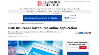 BMO Insurance introduces online application | Investment Executive