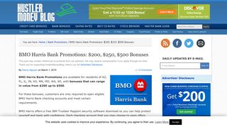 BMO Harris Bank Promotions: $200, $250, $300, $500 Bonuses