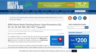 BMO Harris Bank Checking Bonus: $300 Promotion (AZ, FL, IL, IN ...