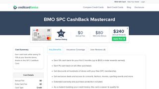 BMO SPC CashBack Mastercard | creditcardGenius