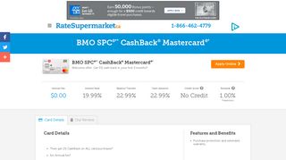 BMO SPC®** CashBack® Mastercard®* - RateSupermarket