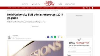 Delhi University BMS admission process go-guide - Education Today ...