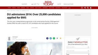DU admissions: Over 25,000 candidates applied for BMS - Education ...
