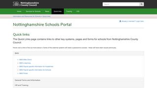 Quick links | NCC Schools Portal - Nottinghamshire County Council