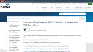 Example of Use Cases for BMS's Client Portal Access from VSA Agent ...