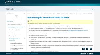 Provisioning the Second and Third ESXi BMSs - Help Center