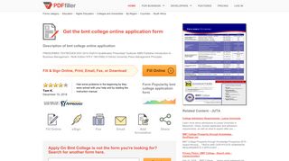 Bmt College Online Application - Fill Online, Printable, Fillable, Blank ...